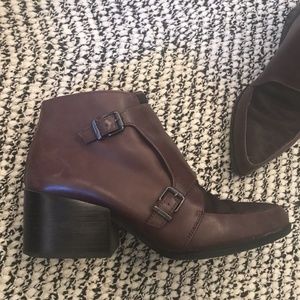 Sam Edelman Maroon Cranberry Fur Leather Boots 8.5